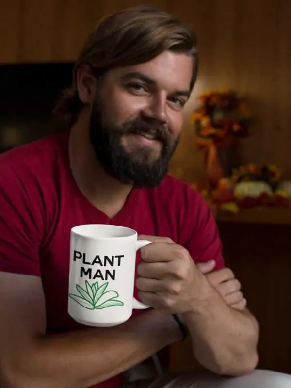 Plant Man White Coffee Mug Man
