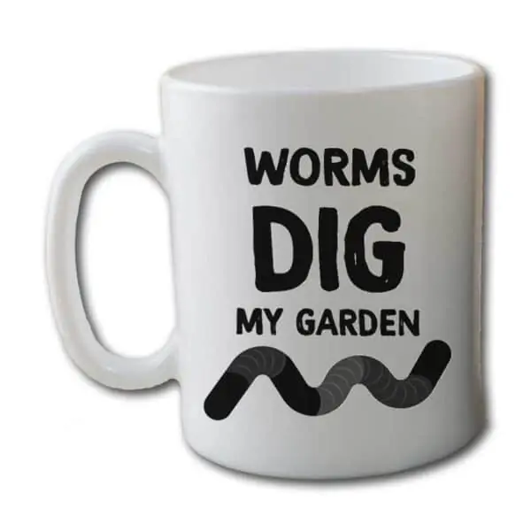 Worms Dig My Garden White Coffee Mug Man
