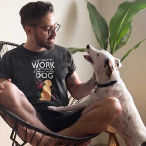 Work in The Garden & Hang With My Dog Mens T Shirt Black Boy