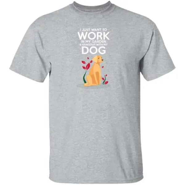 Work in The Garden & Hang With My Dog Mens T Shirt Sport Grey