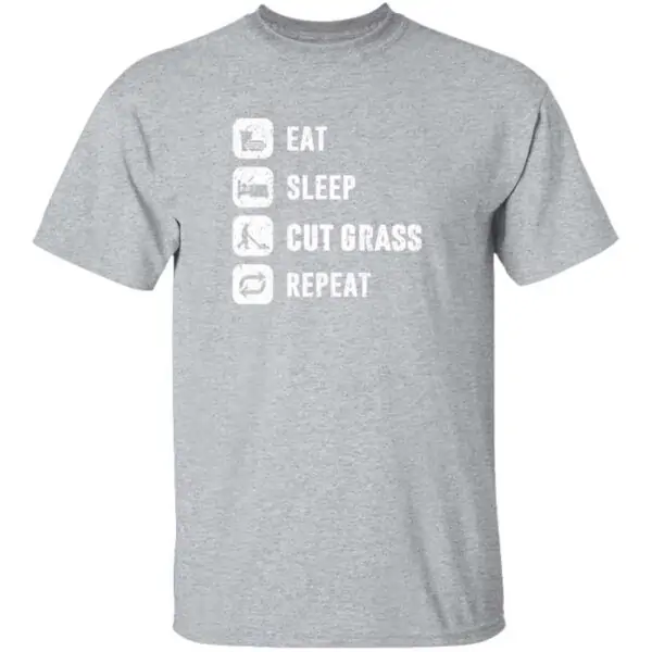 Eat Sleep Cut Grass Repeat Lawn Garden Mens T Shirt Sport Grey