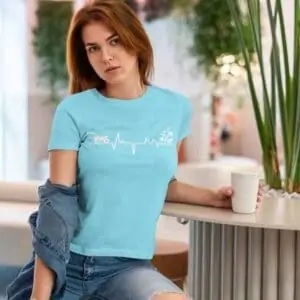 Gardener Heartbeat Plant Lover Womans T Shirt Carolina Blue Girl